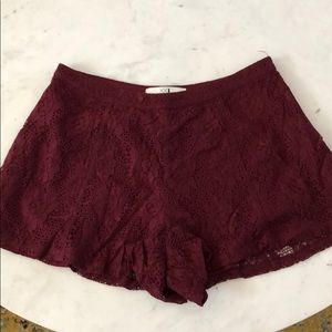Forever 21 maroon lace shorts. Worn once!